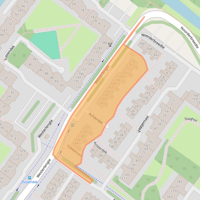 Kaart van postcodegebied 1034PT.