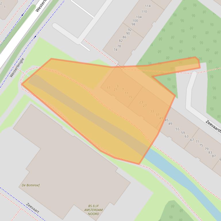 Kaart van postcodegebied 1034RD.