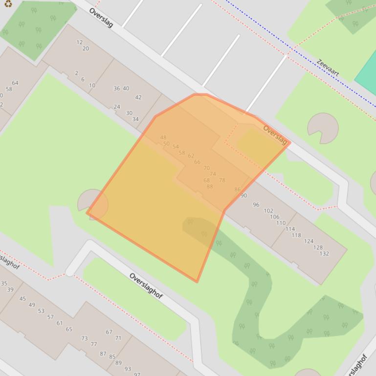 Kaart van postcodegebied 1034RS.