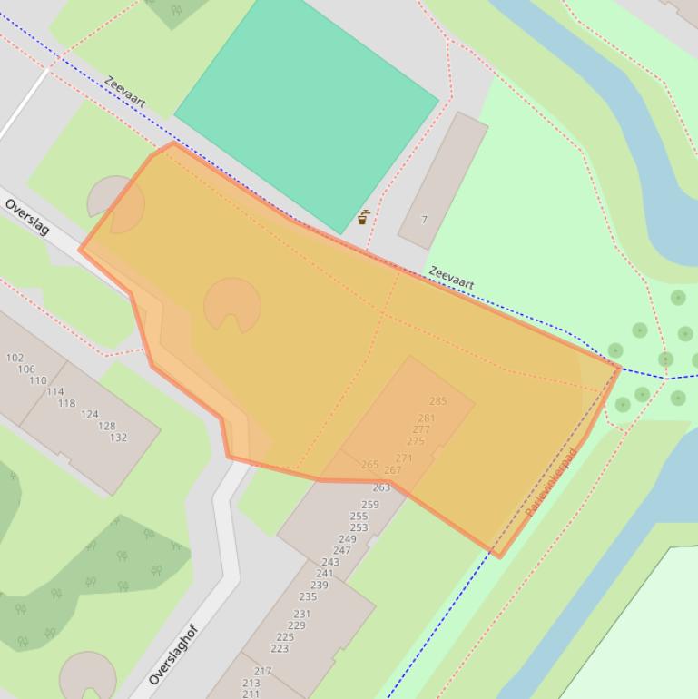 Kaart van postcodegebied 1034SE.