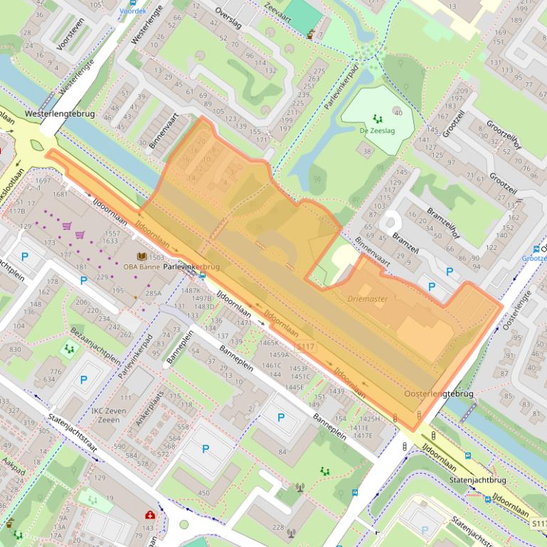 Kaart van postcodegebied 1034SG.