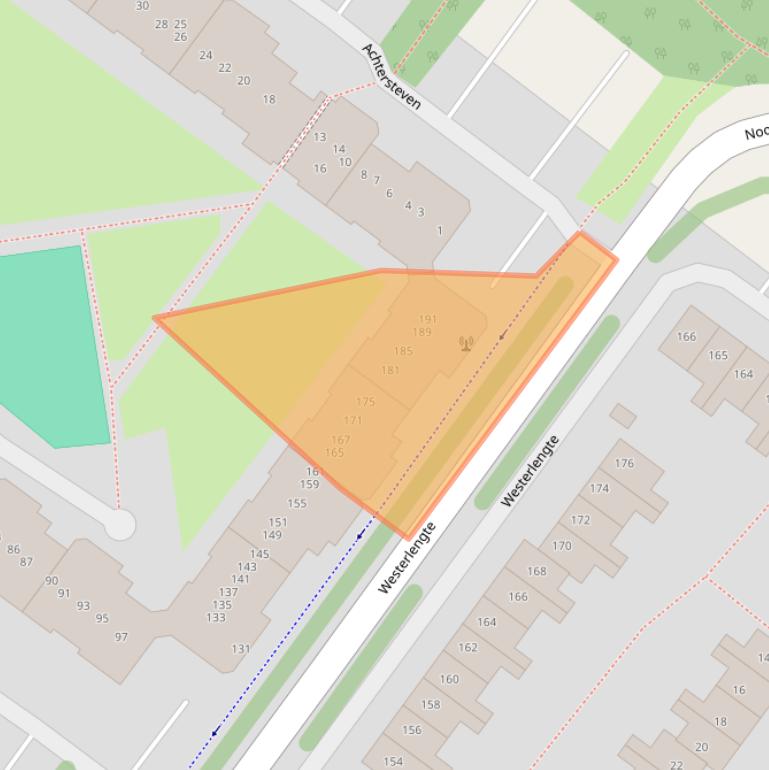 Kaart van postcodegebied 1034TC.