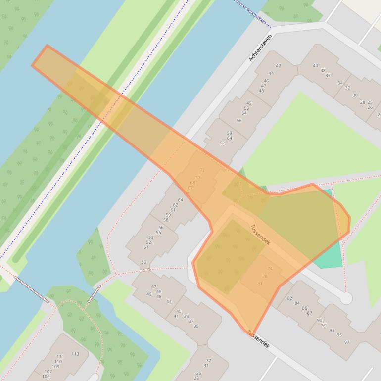 Kaart van postcodegebied 1034TT.