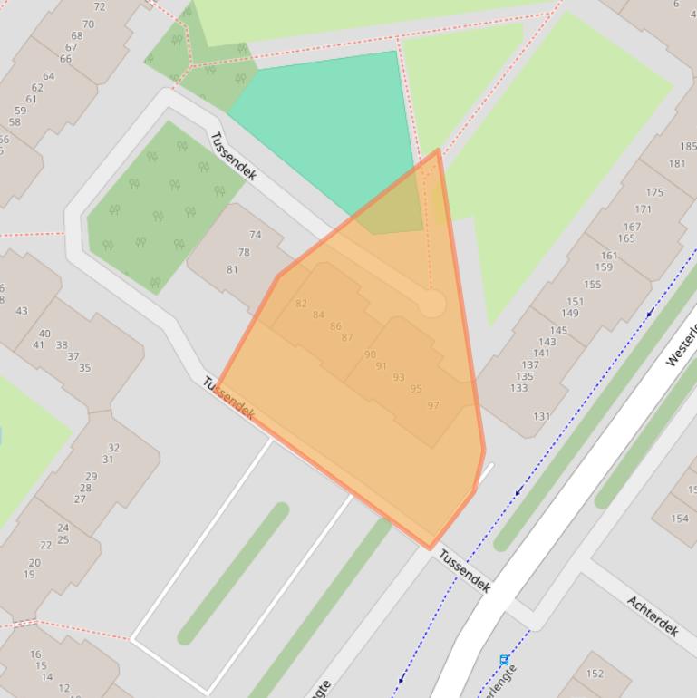 Kaart van postcodegebied 1034TV.