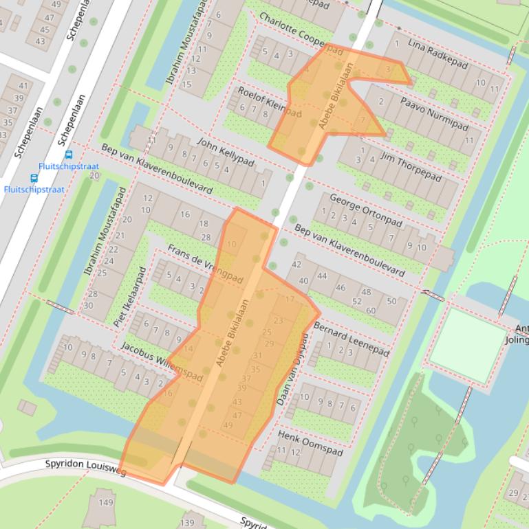 Kaart van postcodegebied 1034WL.