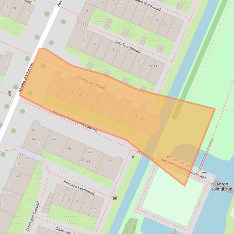 Kaart van postcodegebied 1034WN.