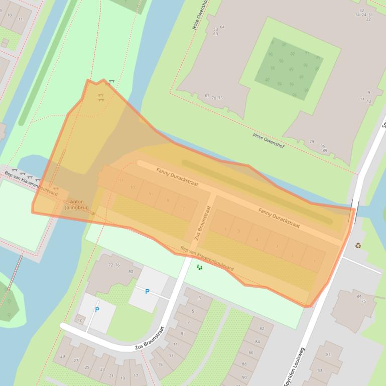 Kaart van postcodegebied 1034WV.