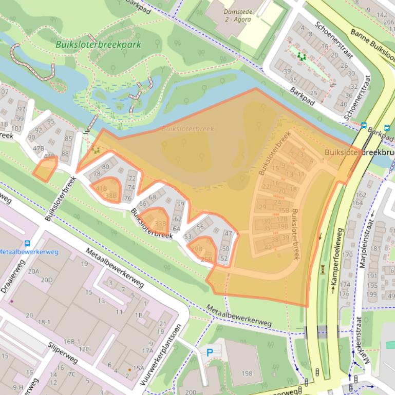 Kaart van postcodegebied 1034XC.