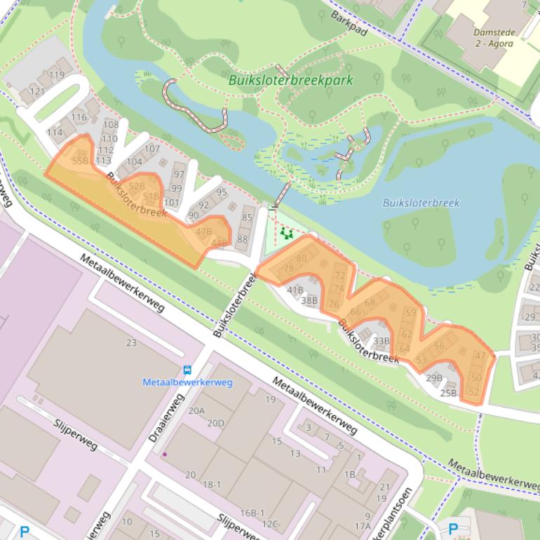 Kaart van postcodegebied 1034XD.