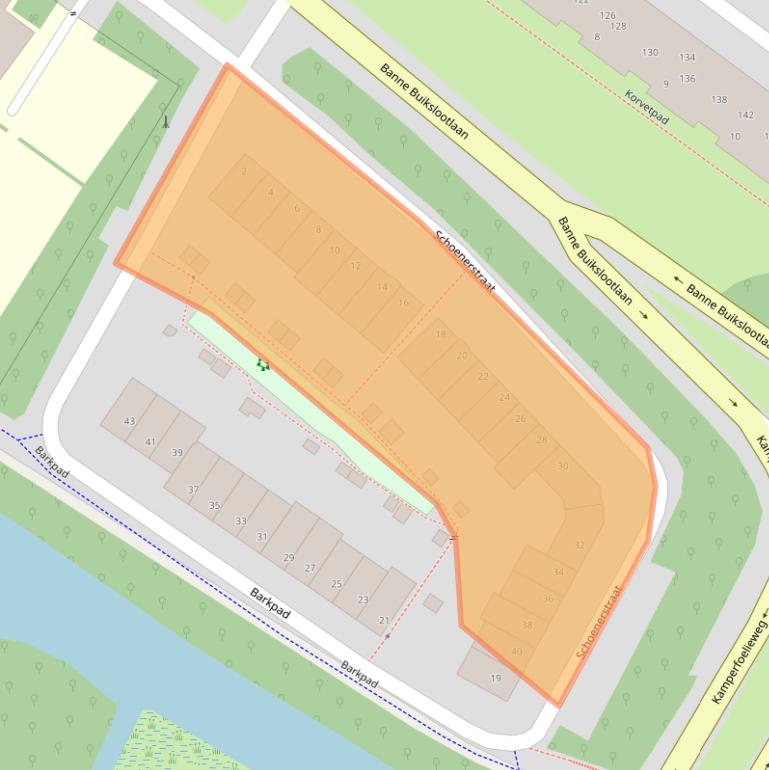 Kaart van postcodegebied 1034XG.