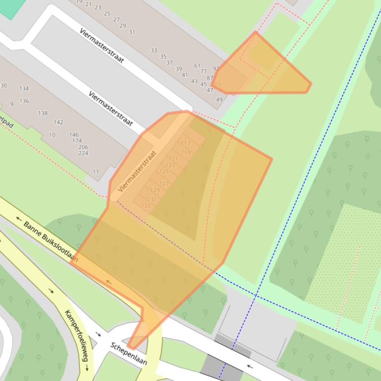 Kaart van postcodegebied 1034XR.