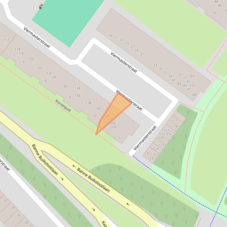 Kaart van postcodegebied 1034XV.