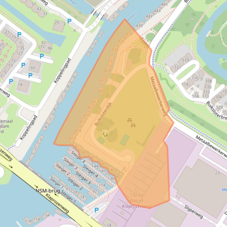 Kaart van postcodegebied 1034ZA.