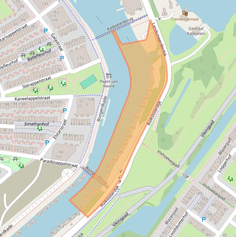 Kaart van postcodegebied 1034ZC.