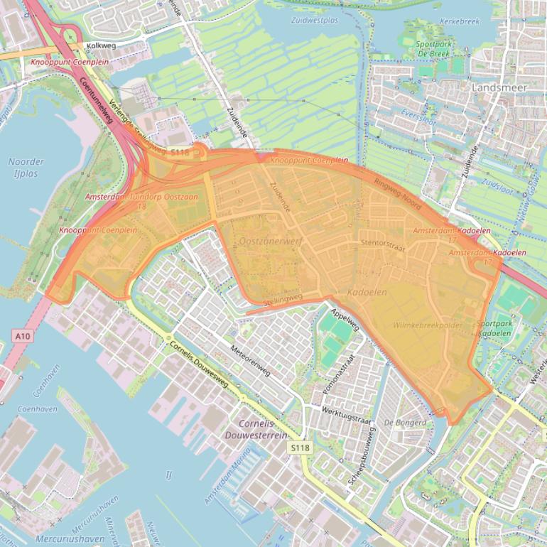 Kaart van postcodegebied 1035.