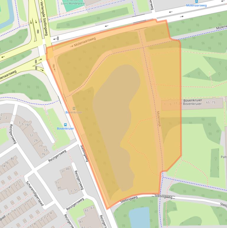 Kaart van postcodegebied 1035AA.