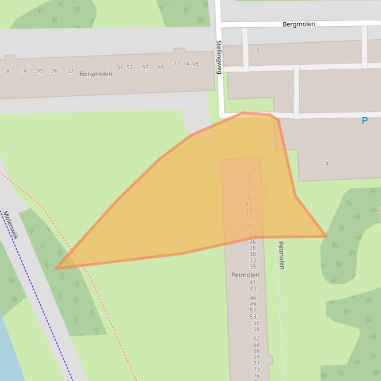 Kaart van postcodegebied 1035BE.