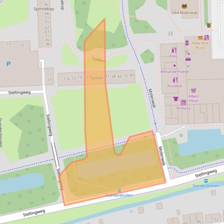 Kaart van postcodegebied 1035CR.