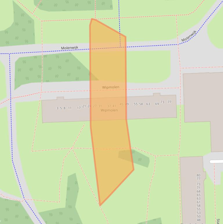 Kaart van postcodegebied 1035CW.