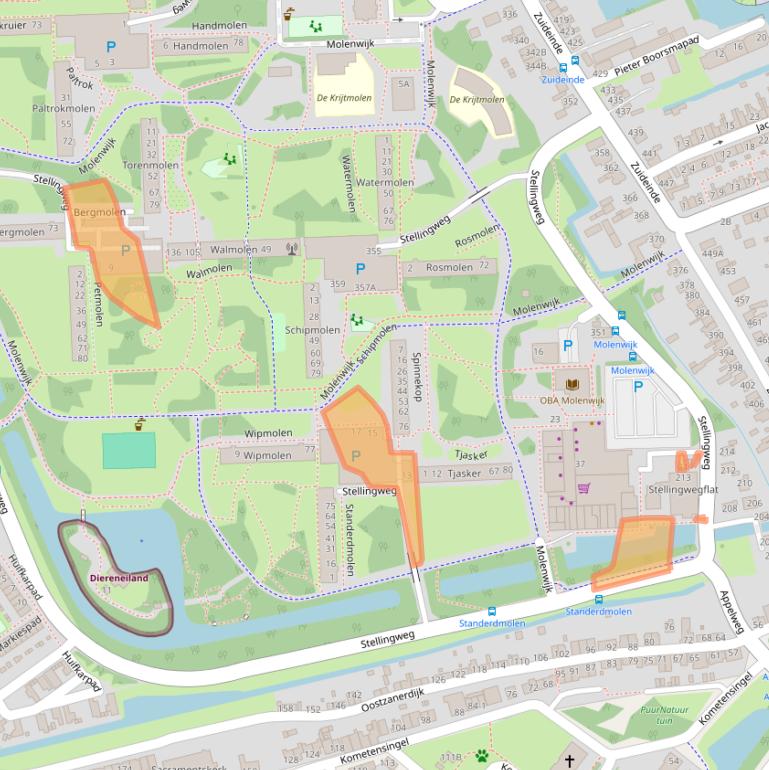 Kaart van postcodegebied 1035EK.