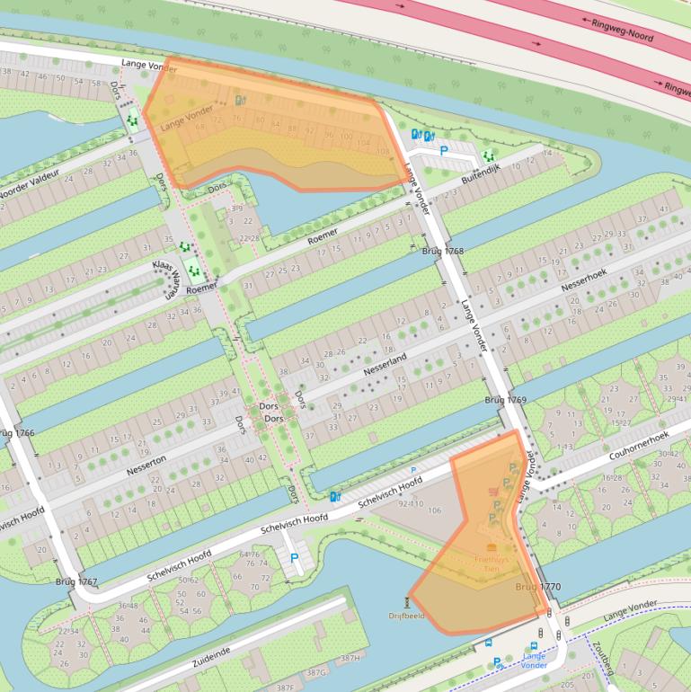 Kaart van postcodegebied 1035JZ.