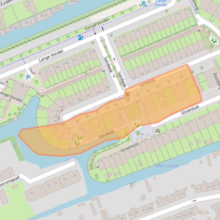 Kaart van postcodegebied 1035LA.