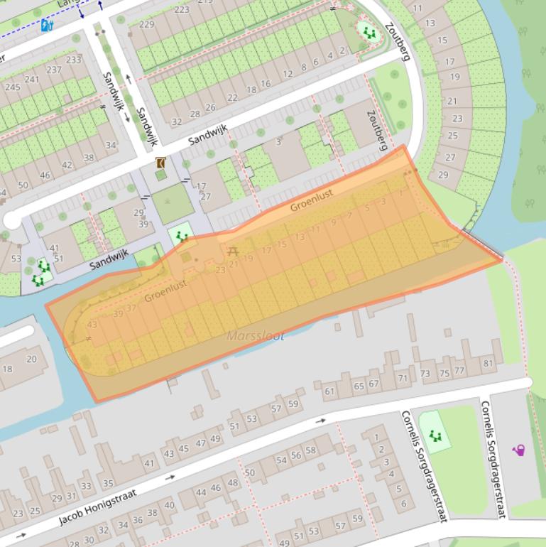 Kaart van postcodegebied 1035LD.