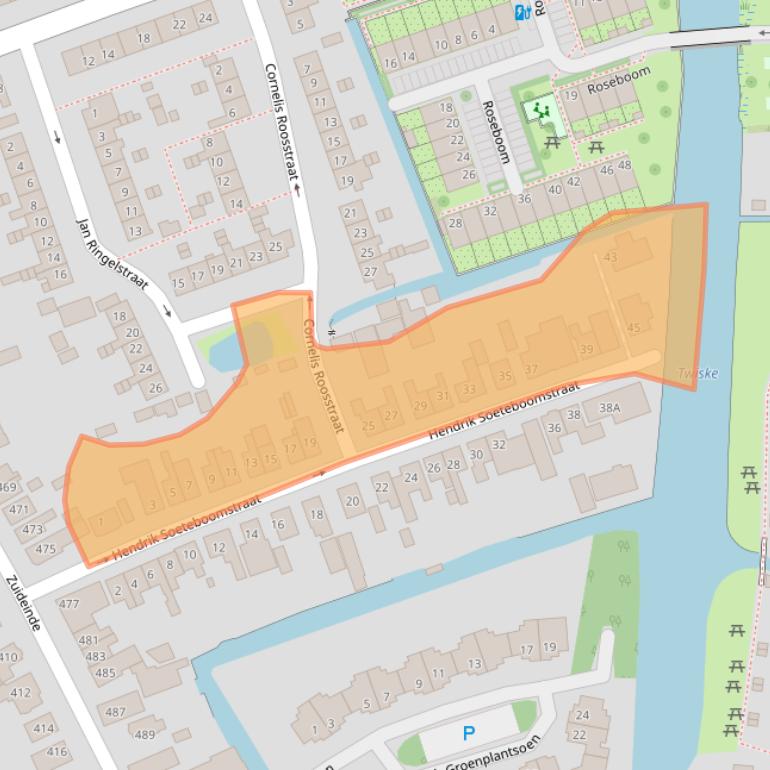 Kaart van postcodegebied 1035NV.