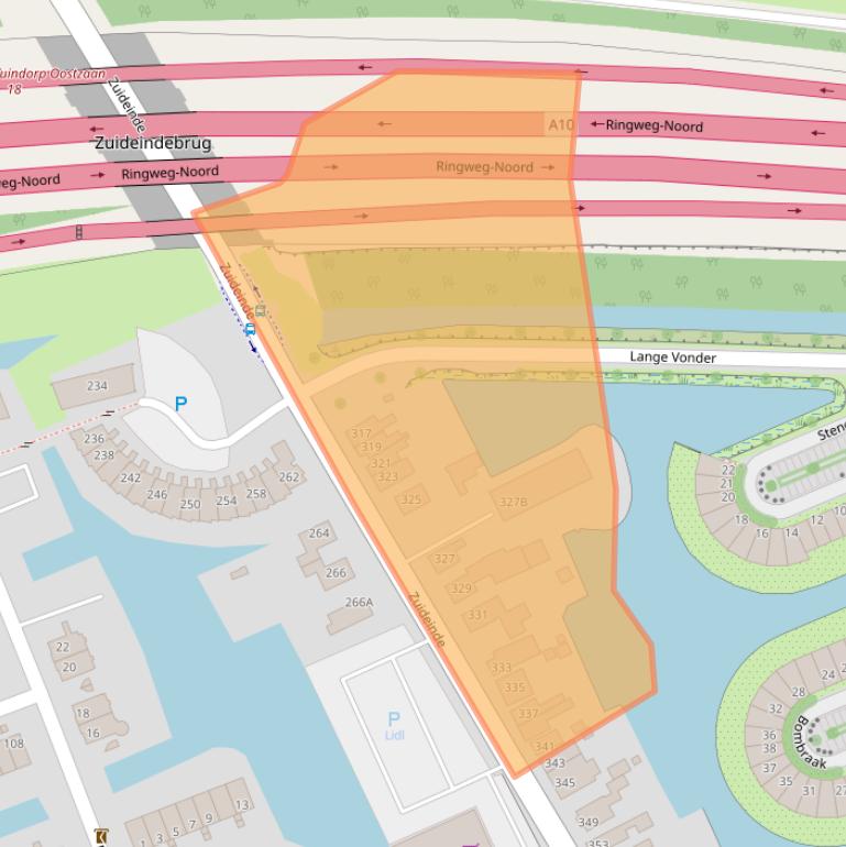 Kaart van postcodegebied 1035PC.
