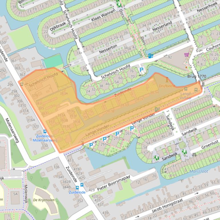 Kaart van postcodegebied 1035PE.