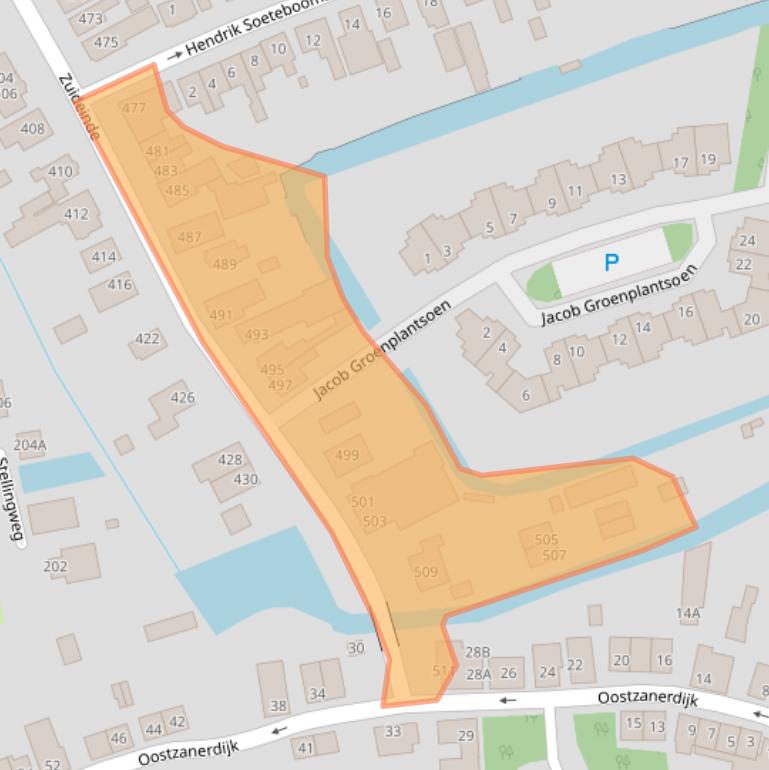 Kaart van postcodegebied 1035PJ.
