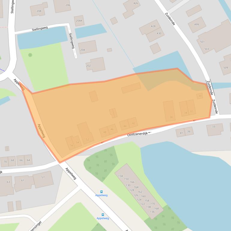 Kaart van postcodegebied 1035RE.