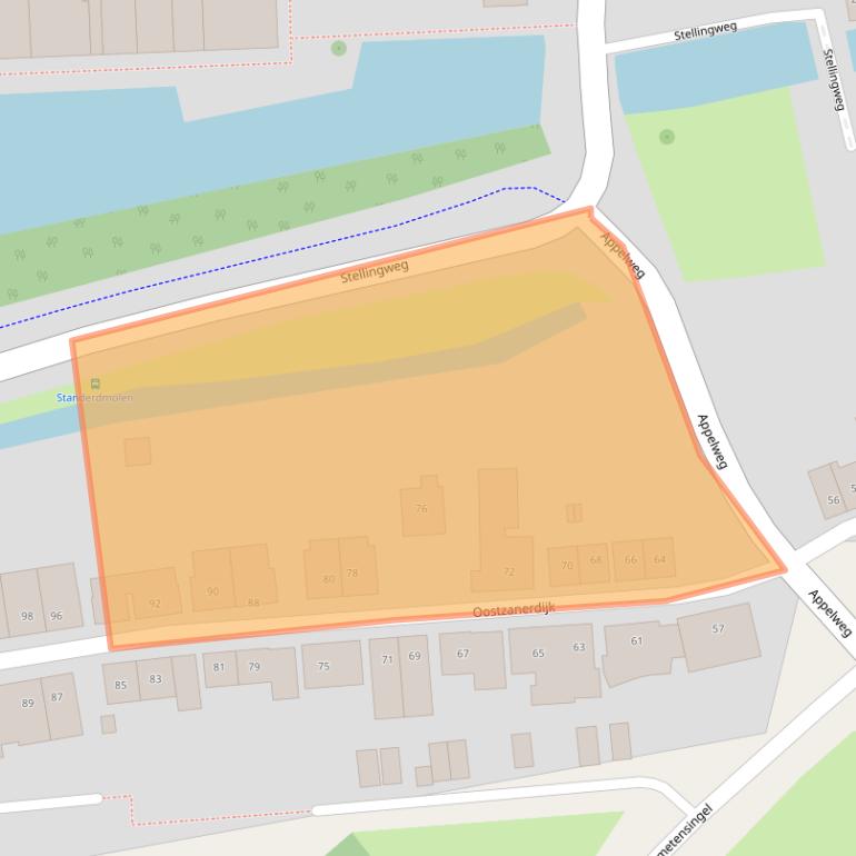 Kaart van postcodegebied 1035RG.