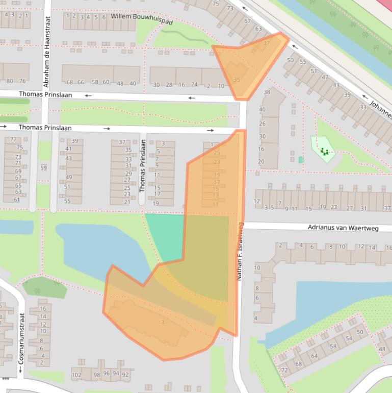 Kaart van postcodegebied 1035SB.
