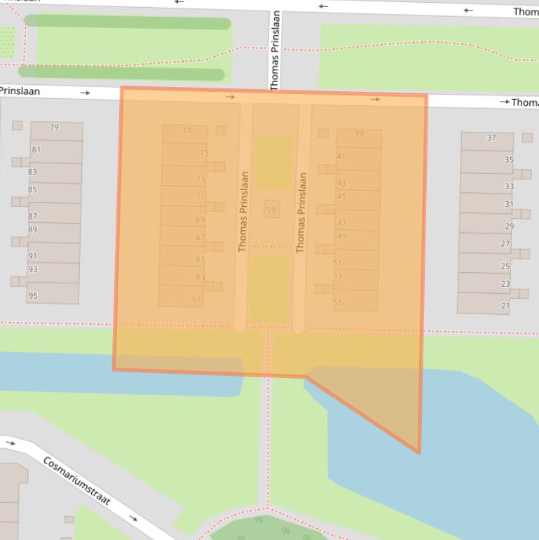 Kaart van postcodegebied 1035SJ.