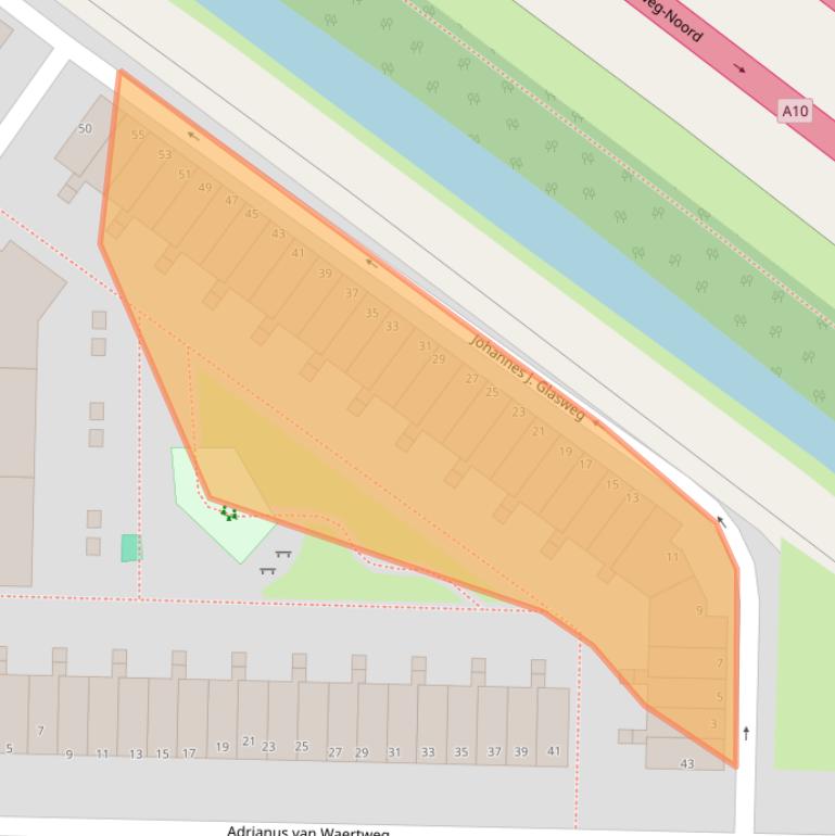 Kaart van postcodegebied 1035SR.