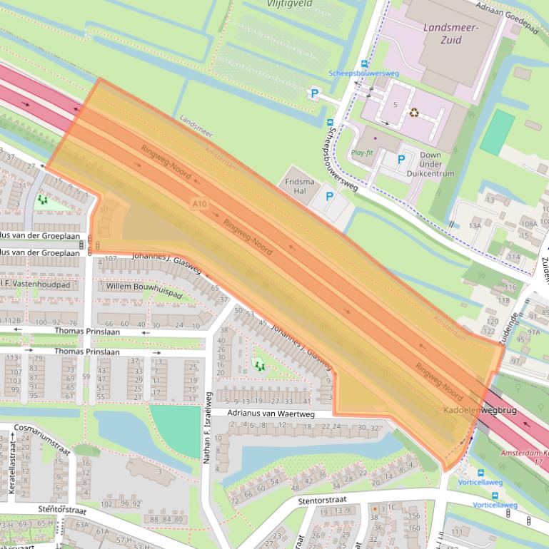 Kaart van postcodegebied 1035TD.
