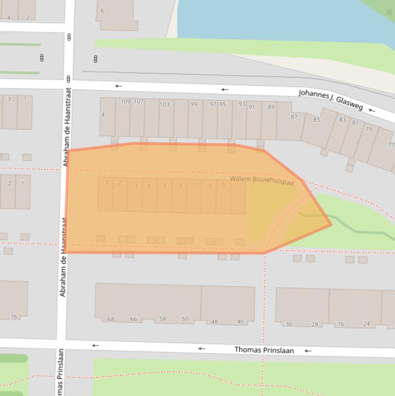 Kaart van postcodegebied 1035TE.
