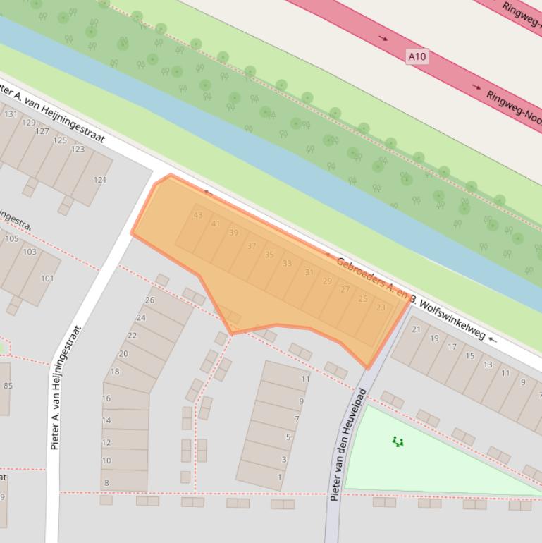 Kaart van postcodegebied 1035TJ.