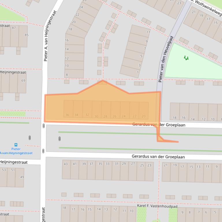 Kaart van postcodegebied 1035TP.