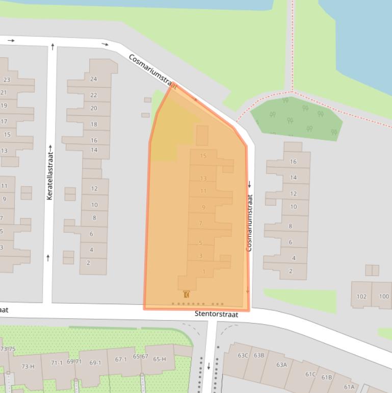 Kaart van postcodegebied 1035VS.