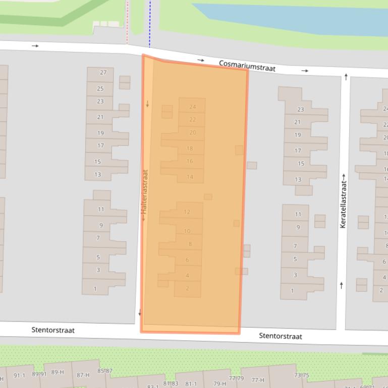 Kaart van postcodegebied 1035VZ.
