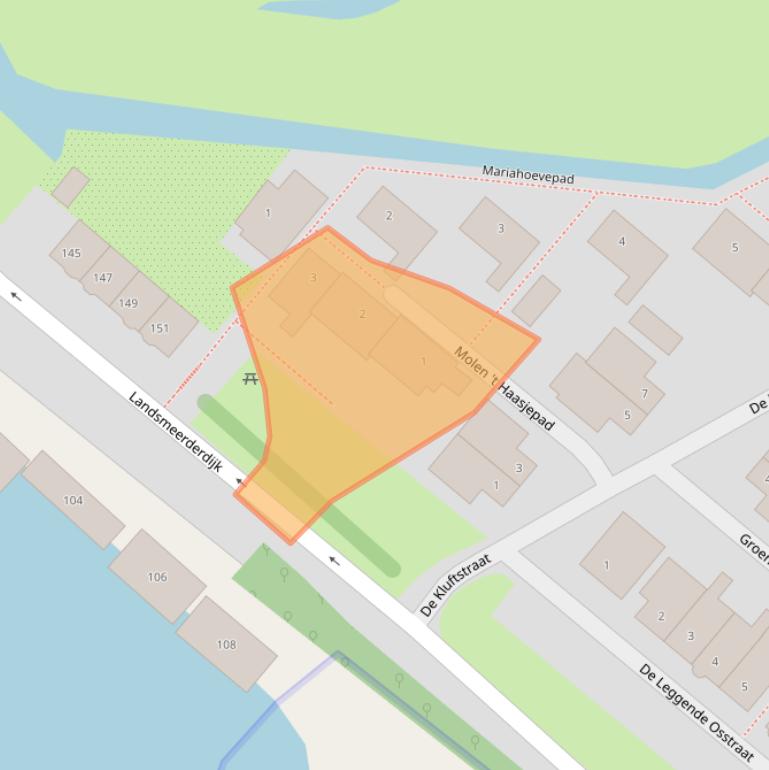 Kaart van postcodegebied 1035WG.