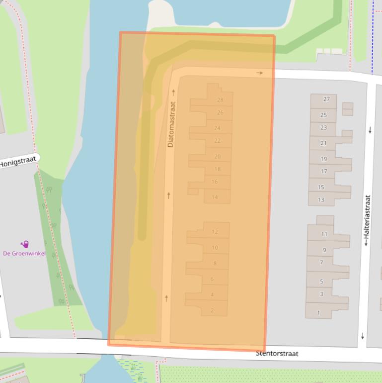 Kaart van postcodegebied 1035XA.