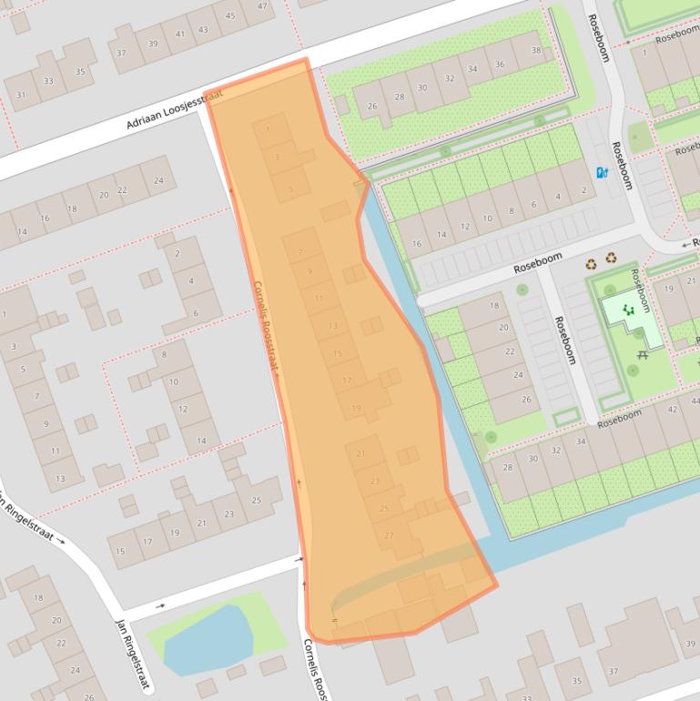Kaart van postcodegebied 1035XK.