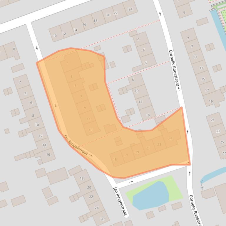 Kaart van postcodegebied 1035XM.