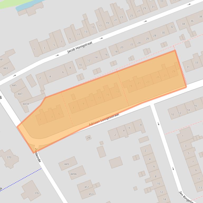 Kaart van postcodegebied 1035XP.