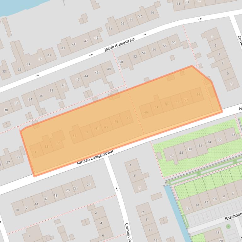 Kaart van postcodegebied 1035XR.