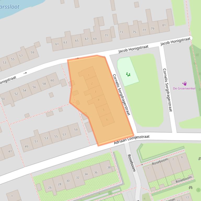 Kaart van postcodegebied 1035XT.