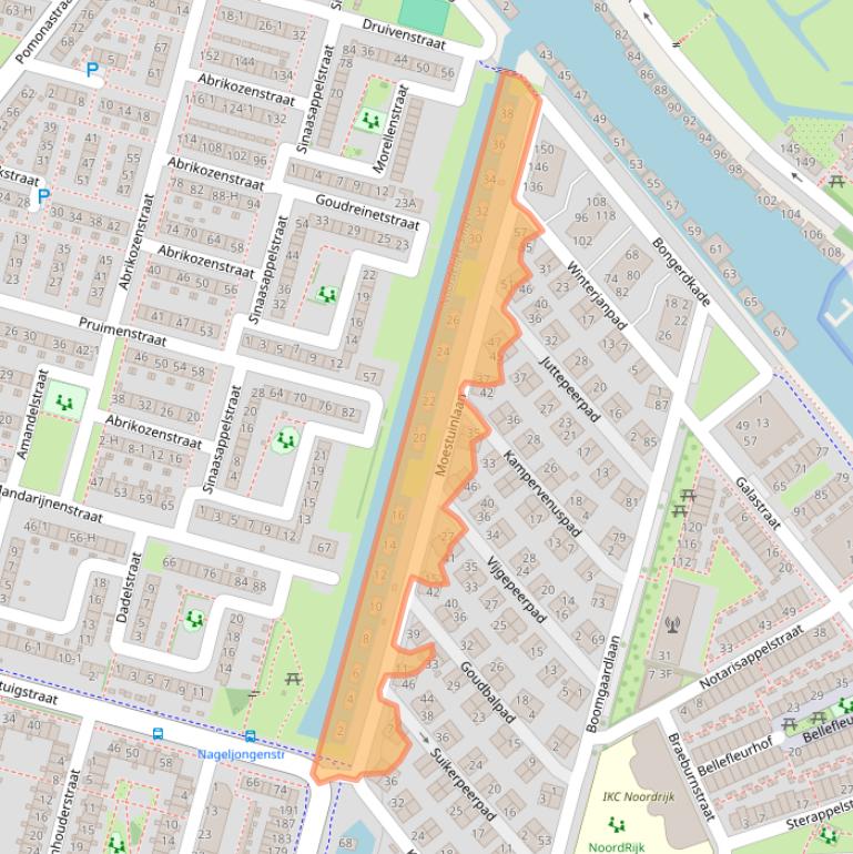Kaart van postcodegebied 1036KD.